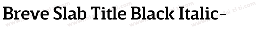 Breve Slab Title Black Italic字体转换